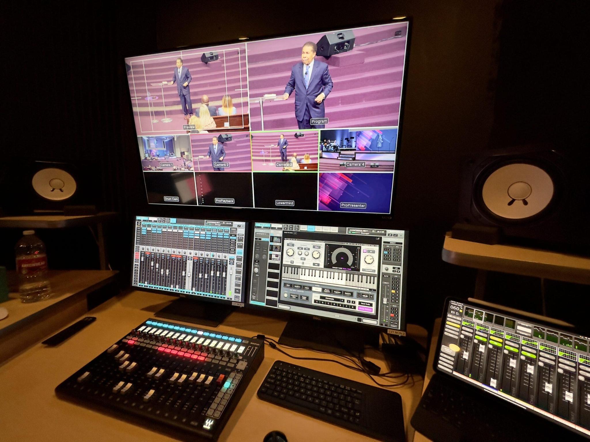 Live event audio mixing and monitoring workstation